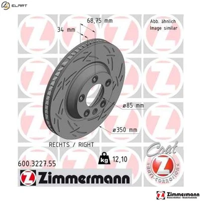 2x BRAKE DISC 600.3227.55 FOR VW AUDI PORSCHE BPE/BAC/BPD/BLK 2.5L 5cyl TOUAREG - Image 1 of 4