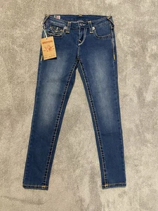 Auténticos JEANS TRUE RELIGION BILLY para mujer talla 29 punto grueso recto nuevos con etiquetas EE. UU. - Imagen 1 de 16