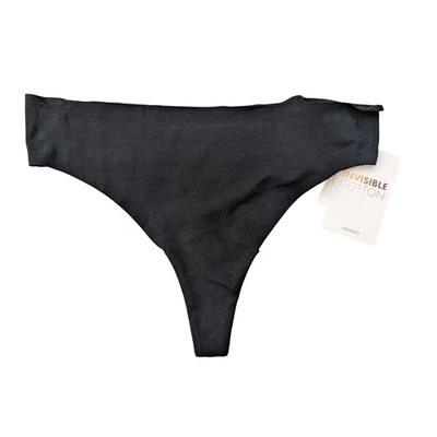 Hanro 71225 Invisible Cotton Thong Panty X-Large Black NWT - Image 1 of 4
