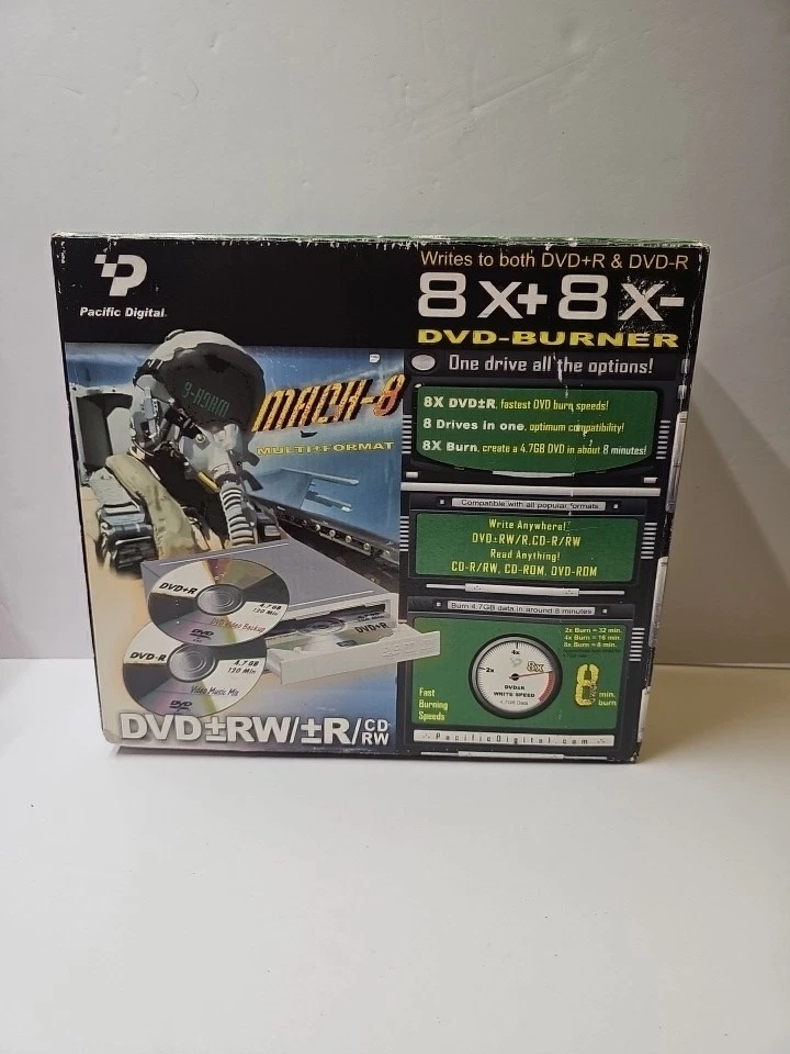NEW! Pacific Digital Mach-8 Multiformat 8X DVD Burner Writer - Image 1 of 4
