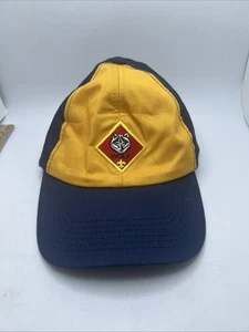 Cub Scout Wolf Twill Baseball Snapback Cap Hat Mens S/M Blue Yellow Curved Brim - Picture 1 of 1