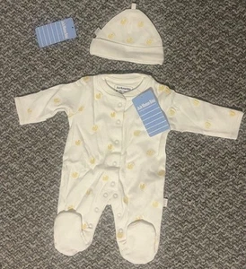 JoJo Maman Bébé Yellow Duck Embroidered Sleepsuit With Matching Hat New With Tag - Picture 1 of 1