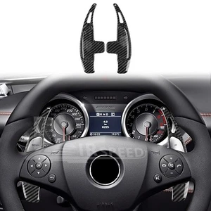 Carbon Print Car Steering Wheel Shift Paddle Trim For Mercedes Benz AMG C63 S63 - Picture 1 of 8