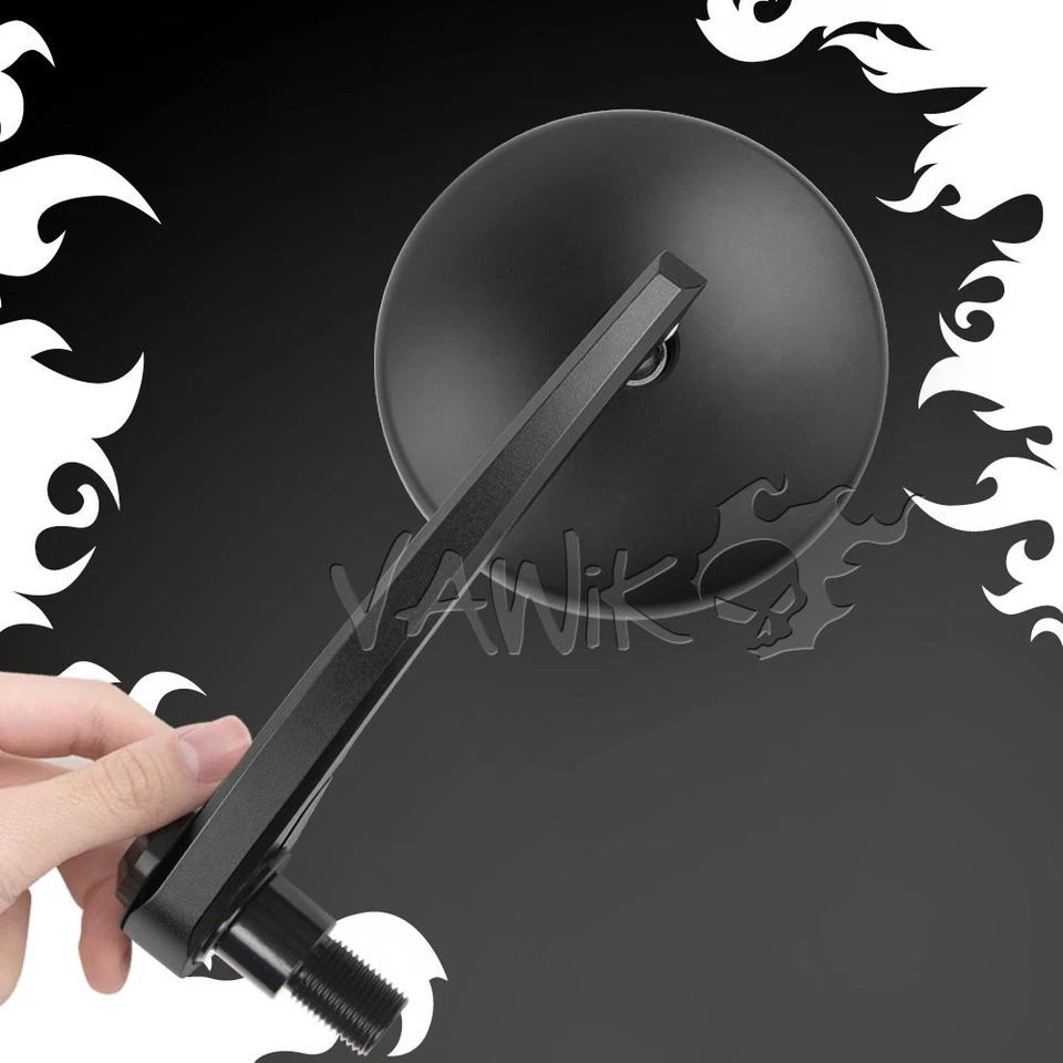 VAWiK Motorcycle Bar End Round Mirrors ECLIPSE Black fits Yamaha SMAX MAJESTY - Изображение 1 из 4