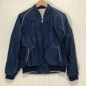 Wende Bomberjacke Full Zip Windbreaker dunkelblau weißer Besatz Gr. M - Bild 1 von 12