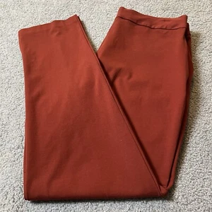 Worthington Women’s Pull On Pants Sz L Brown-Red Slits Stretch Athleisure - Picture 1 of 11