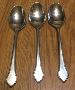 Oneida Ltd Summer Mist Autumn Glow Oval Table Spoons Wm A Rogers 6 7/8" Lot of 3 - Picture 1 of 7