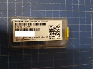Émetteur-récepteur optique (UR) NOKIA FOTA 473471A.101 SFP+ 10,5 Go 300 m 850 nm - Photo 1/2