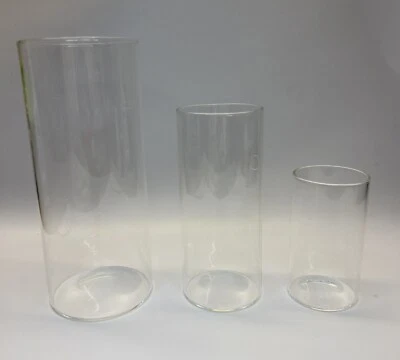 3 pc. Glass Cylinder Vases Set Tallest Height 7.87" Centerpiece, Floating Candle - Image 1 of 4