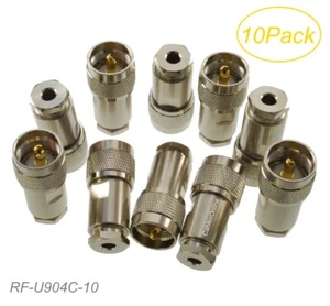 10-pak UHF PL-259 Złącza zaciskowe typu RF do koncentrycznej RG58 RG142 LMR195 - Zdjęcie 1 z 7