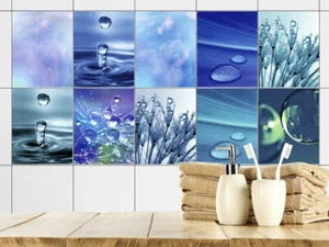 Fliesenaufkleber für das Bad Küche Wasser blau Fliesensticker zum Aufkleben   - Bild 1 von 2