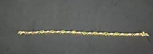 DBT DEE BERKLEY 925 STERLING SILVER PERIDOT TENNIS BRACELET 7.5” - Picture 1 of 11