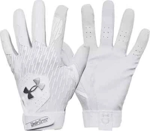 2025 Under Armour Boys' UA Clean Up Batting Gloves 1378766 WHITE / HALO GRAY - Picture 1 of 2