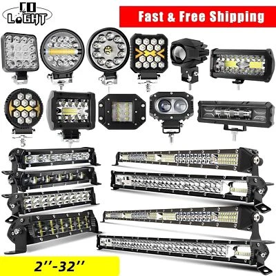 12V 24V LED Work Light Bar Flood Spot Lights Driving Offroad Car Truck UTE 4WD - image 1 of 4