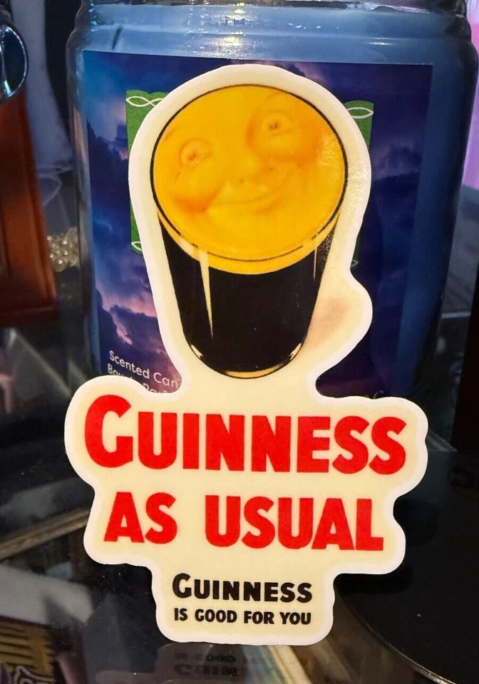 GUINNESS COMO USUAL Irish Stout Ireland PEGATINA calcomanía cerveza artesanal cervecería 4" Foto 1 de 1