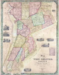 1851 Map of West Chester County New York - Picture 1 of 4