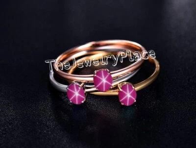 Pink Ruby Star Ring in 925 Sterling Silver Lindy Pink Star Ring - Image 1 of 3