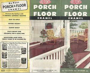 Porch and Floor Enamel E.I. Du Pont Vintage 1950 Brochure & Color Chart - Bild 1 von 2