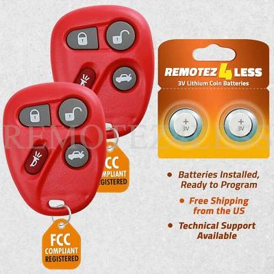 2 for 2001 2002 2003 2004 Oldsmobile Alero Keyless Entry Remote Car Key Fob Red Foto 1 de 4