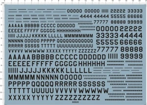 Wasserschiebe Aufkleber UK USA Nummer Buchstabe (60920 schwarz) für Modellbausätze - Bild 1 von 1