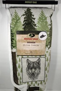 Mooseiche Plüsch Rückseite zu Sherpa Überwurf 50x60 Wald Buck Wolf Patch Muster - Bild 1 von 6