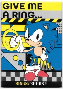 Sonic the Hedgehog Game Give Me A Ring Image Refrigerator Magnet NEW UNUSED - Picture 1 of 1