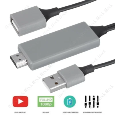 Cable adaptador 1080P HDMI espejo teléfono a TV HDTV para iPhone iPad Android Foto 1 de 4