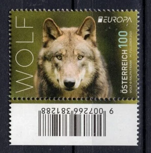 Österreich 2021 Europa Cept postfrisch Wolf - Wildtiere - Tiere. - Bild 1 von 1