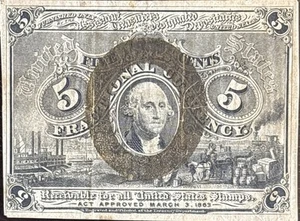 5 Cent Fractional Currency 1863 - Picture 1 of 2