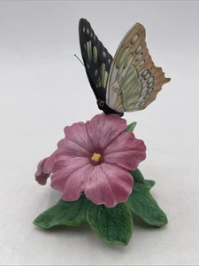 Lenox Malachite Fine Porcelain Butterfly w/Flowers Figurine - 1991 EUC - Picture 1 of 10