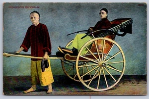 K42/ China Postcard Foreign c1910 Hong Kong Rickshaw Travel 202 - Picture 1 of 2