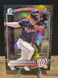2025 Bowman - Chrome 1st  Carlos Tavares #BCP-28 Reptilian Refractor (RC) WB - Picture 1 of 2