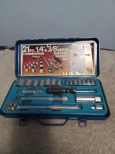 Vintage 1978 Royal Tools 21 Pcs 1/4 & 3/8 Drive Socket Set #257 - Bild 1 von 13