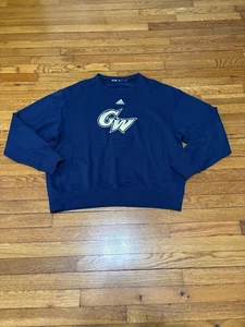 Adidas Mens George Washington Colonials Sweatshirt Size XL Navy Blue Pullover - Picture 1 of 7