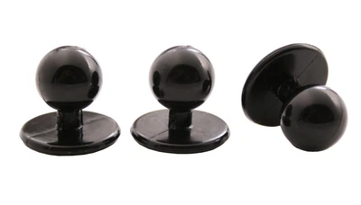 12 Stück Kochjackenknöpfe Kugelknöpfe schwarz - Bild 1 von 2