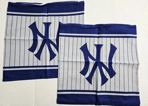 2pcs Baseball Style Throw Pillow Covers 18 x 18 Inch Linen New York Yankees - Picture 1 of 3