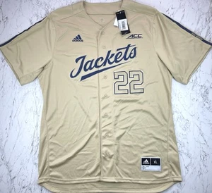 Adidas Georgia Tech Yellow Jackets Baseball Jersey #22 Men’s XL NWT ACC - Picture 1 of 6