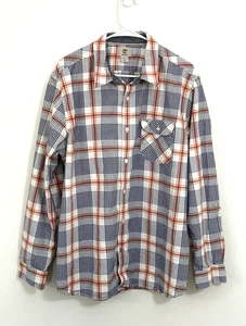 Timberland Mens Shirt XXL Button Up Long Sleeve Blue Red Plaid Casual Streetwear - Picture 1 of 7