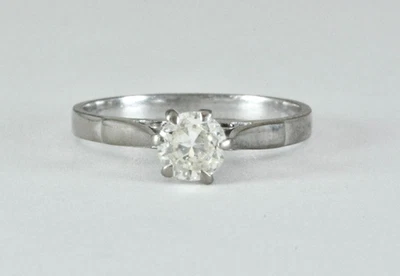 .37ct Round Cut Diamond Solitaire Engagement Ring 18k White Gold - Image 1 of 4
