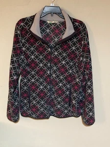 Old Navy (L)- Pink/Grey  Geometric Fleece Jacket- Lightweight - Picture 1 of 4
