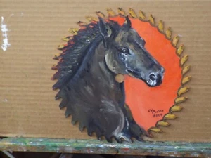 OIL PAINTED 10" SAW BLADE --- OIL PAINTED BY ED CORNE - Picture 1 of 1