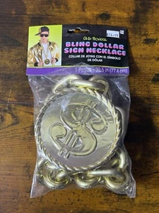 Big Gold Chain Necklace Hip Hop Rapper Costume Halloween Fancy Dress - Picture 1 of 2