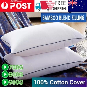 2PCS Pack Comfortable Quality Bamboo Pillows Luxury Pillow 700/800/900G Firmness - Picture 1 of 12