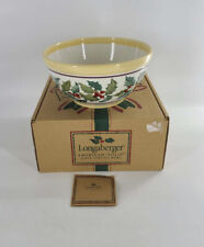 Longaberger American Holly Pottery Large Serving Bowl New in Box #30448