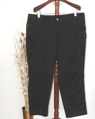 Pantalones Avenue negros elásticos caqui para mujer talla 22 bolsillos traseros con solapa Foto 1 de 4