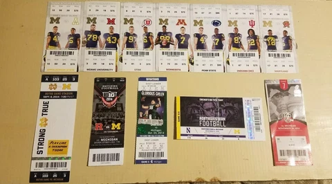 2014 Michigan Wolverines Football Ticket Set Cover