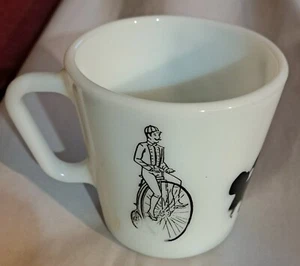 Vtg Rare Pyrex Mug Diagonal Handle 3 Scenes Depicted 8 Oz. Pls. See Description - Picture 1 of 7