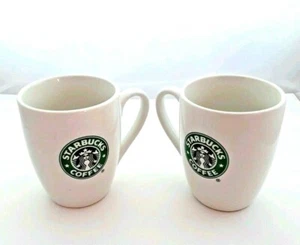 Starbucks 2007 tazas de café taza blanca verde sin astillas ni grietas lote de 2 - Imagen 1 de 4