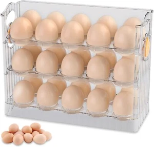 3 Tiers Egg Holder Eggs Storage Container Organizer 30 Eggs Fresh Durable - Picture 1 of 8