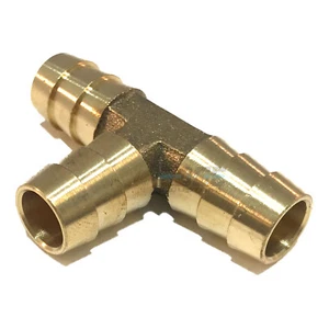 1/2 HOSE BARB TEE Brass Pipe 3 WAY T Fitting Thread Gas Fuel Water Air - Picture 1 of 4